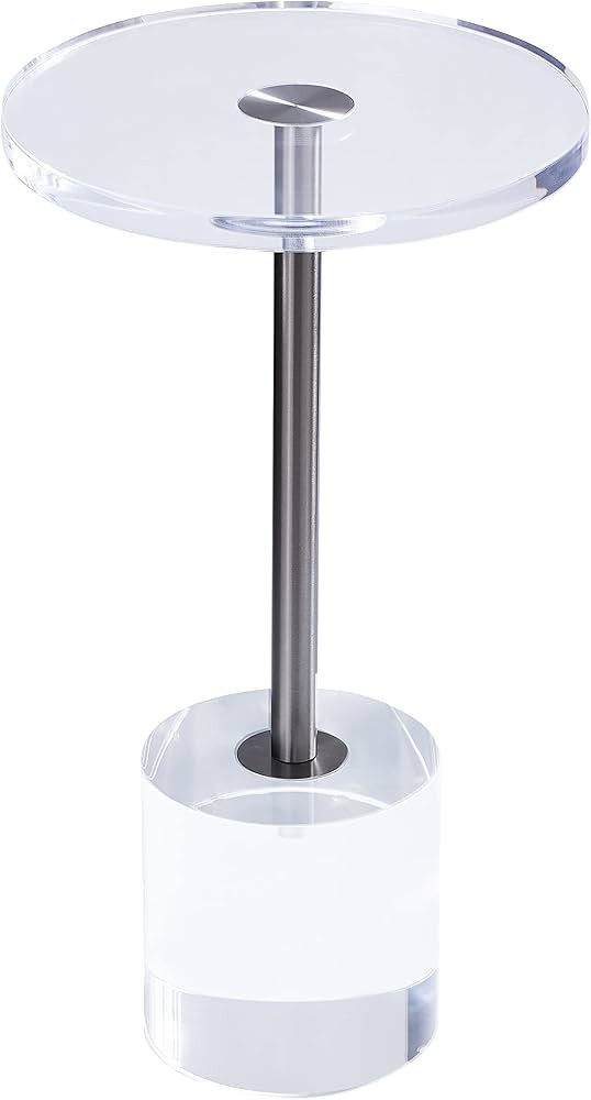 Artmaze Clear Acrylic End Table,Side Table,Brushed Silver Metal,Round,for Office, Living Room and... | Amazon (US)