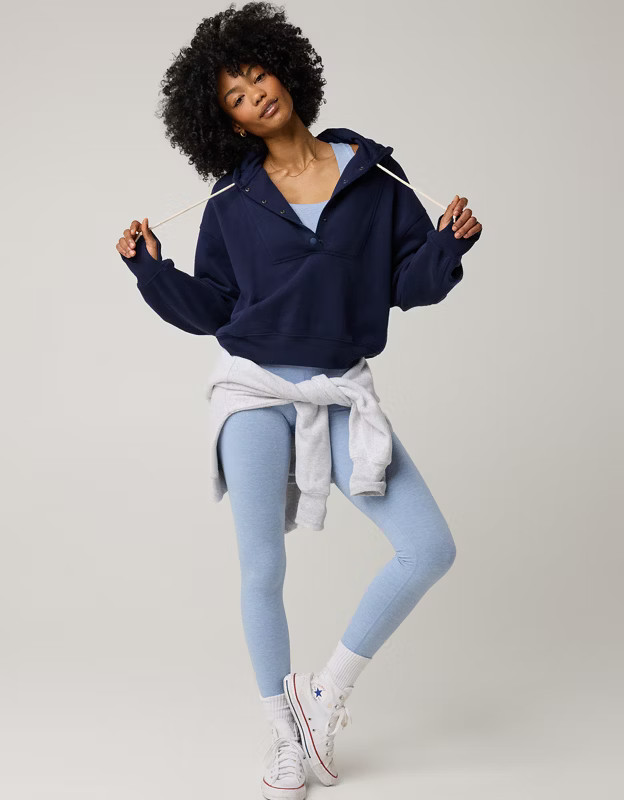 OFFLINE By Aerie Cloud Fleece Snap Front Hoodie | Aerie