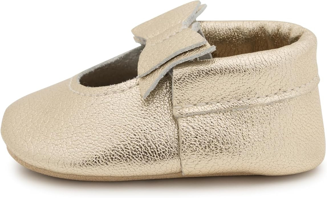 BirdRock Baby Bow and Knot Moccasins - Genuine Leather Baby Girl Shoes | Amazon (US)