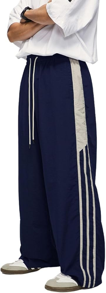 Aelfric Eden Striped Track Pants Men Parachute Pants Women Baggy Sweatpants Y2k Wide Leg Cargo Pa... | Amazon (US)