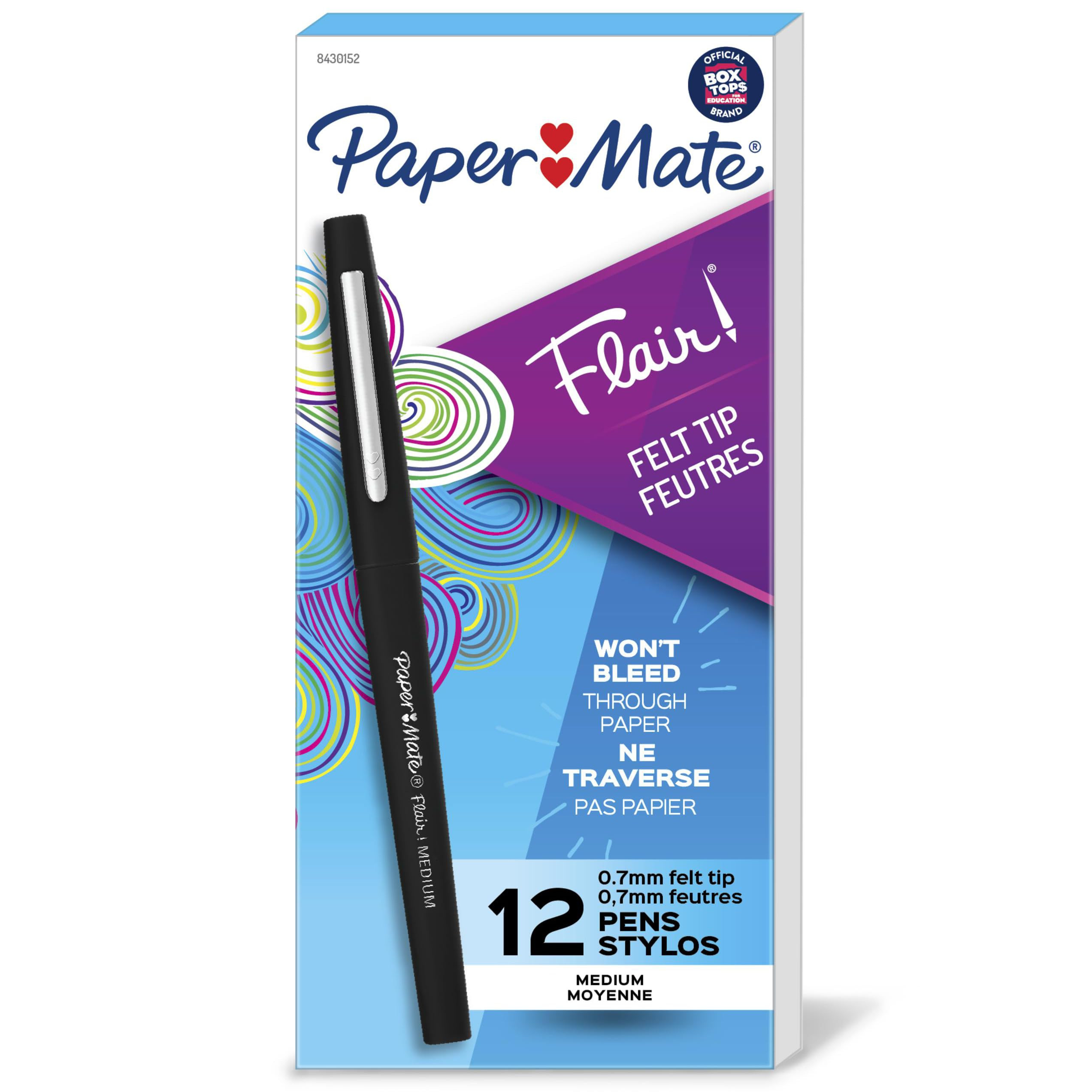 Paper Mate Flair Felt Tip Pens, Medium Point (0.7mm), Black, 12 Count | Amazon (US)