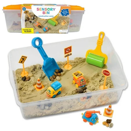 Creativity for Kids Sensory Bin: Construction Zone Playset - Preschool Learning Activities, Excavator Toys for Boys, Outdoor Toys and Gifts for Kids (Ages 3+) | Walmart (US)