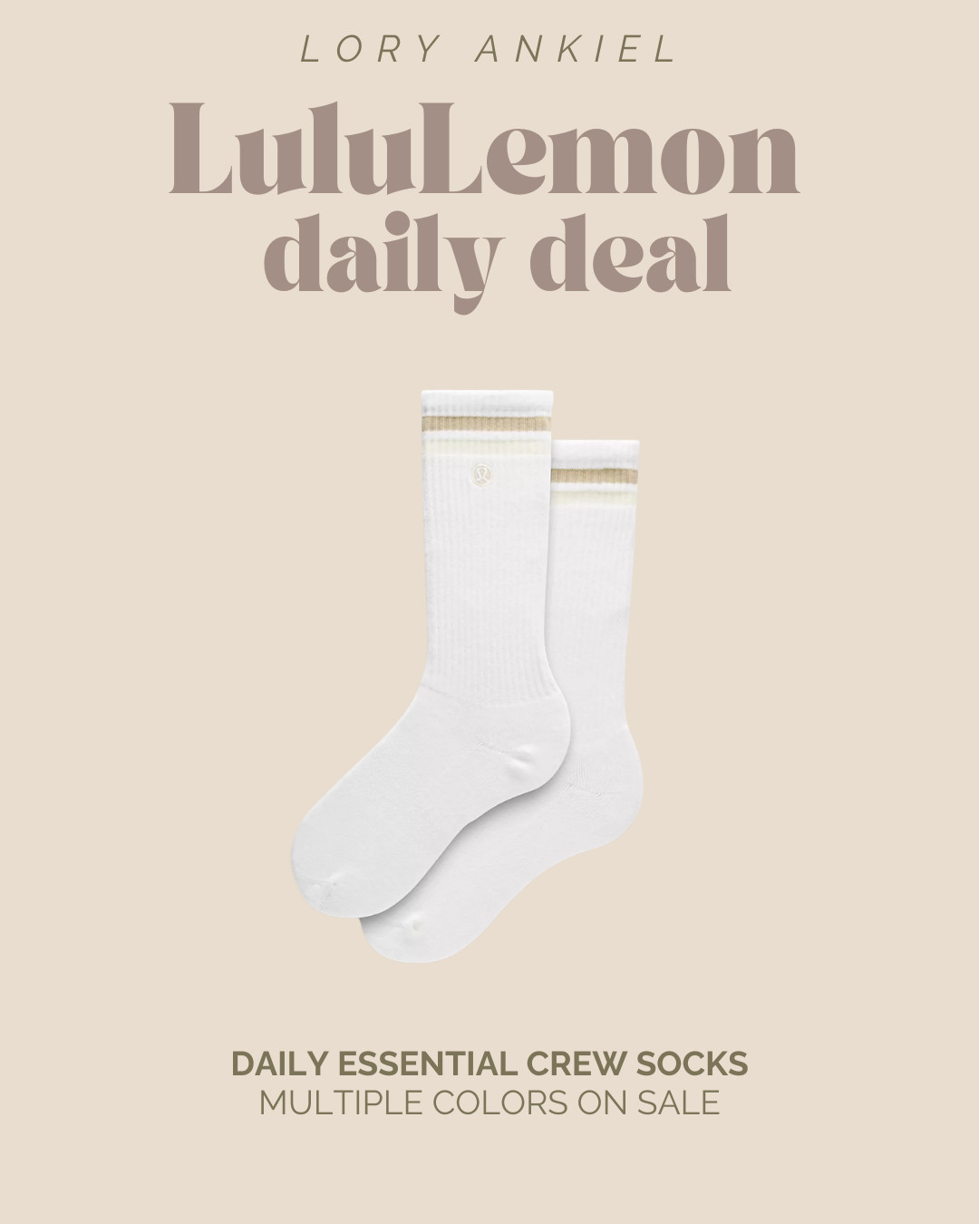 Lululemon Daily Deal! - Daily Essential Crew Socks

#dealoftheday #lululemon #activewear 

 #LTKselfcare #LTKActive #LTKSaleAlert