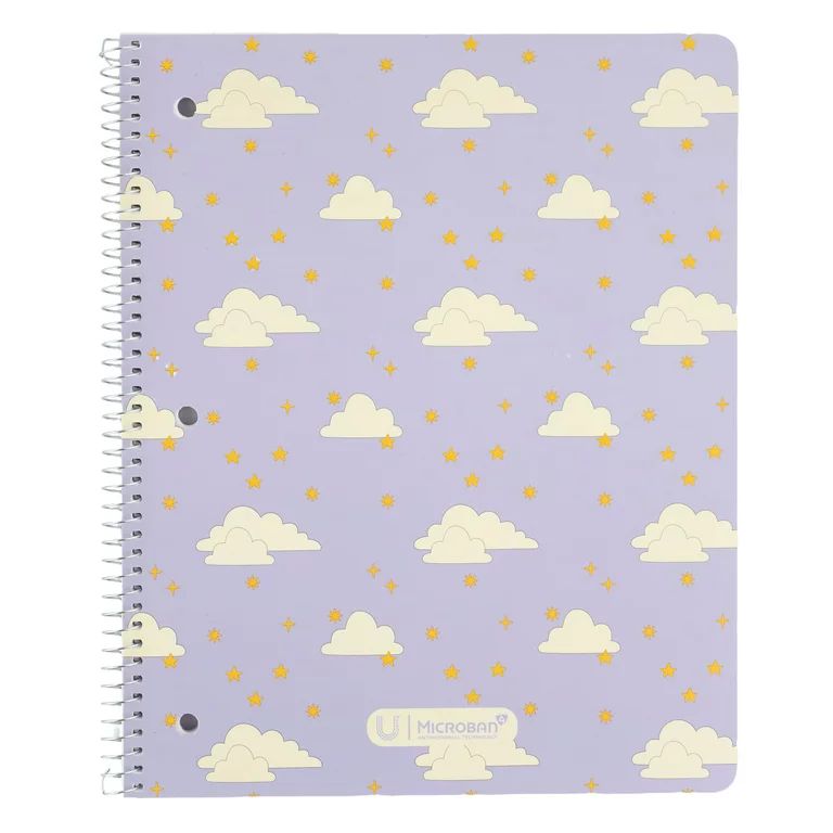 U Style Antimicrobial Wide Ruled 1 Subject Notebook with Microban®, 10.5" x 8.5", 80 Sheets, Pur... | Walmart (US)
