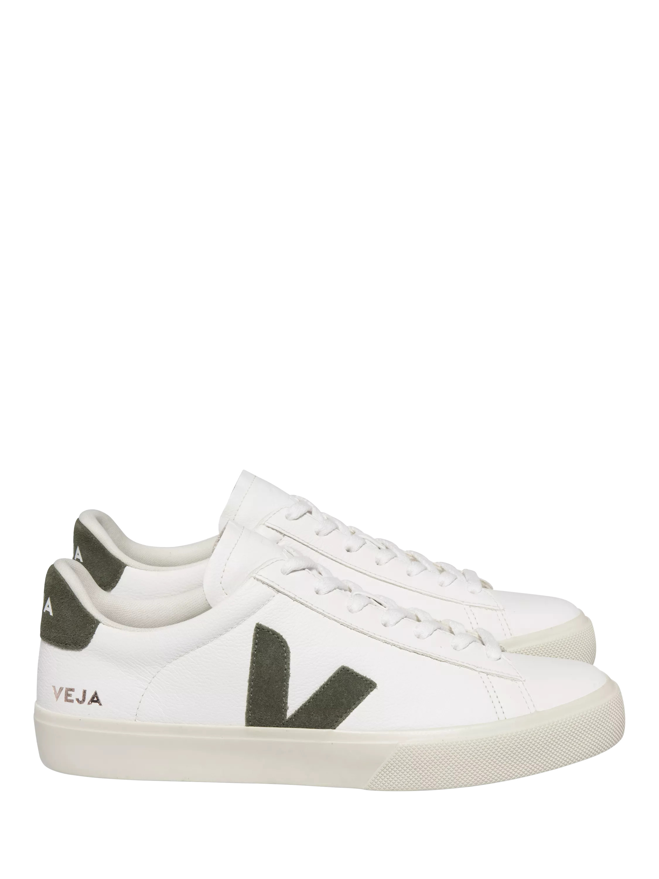 VEJA Campo Leather Trainers, White Khaki | John Lewis (UK)