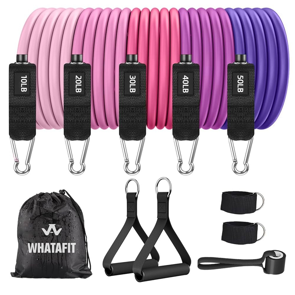 WHATAFIT Resistance Bands, Exercise Bands，Resistance Bands for Working Out, Work Out Bands with... | Amazon (US)