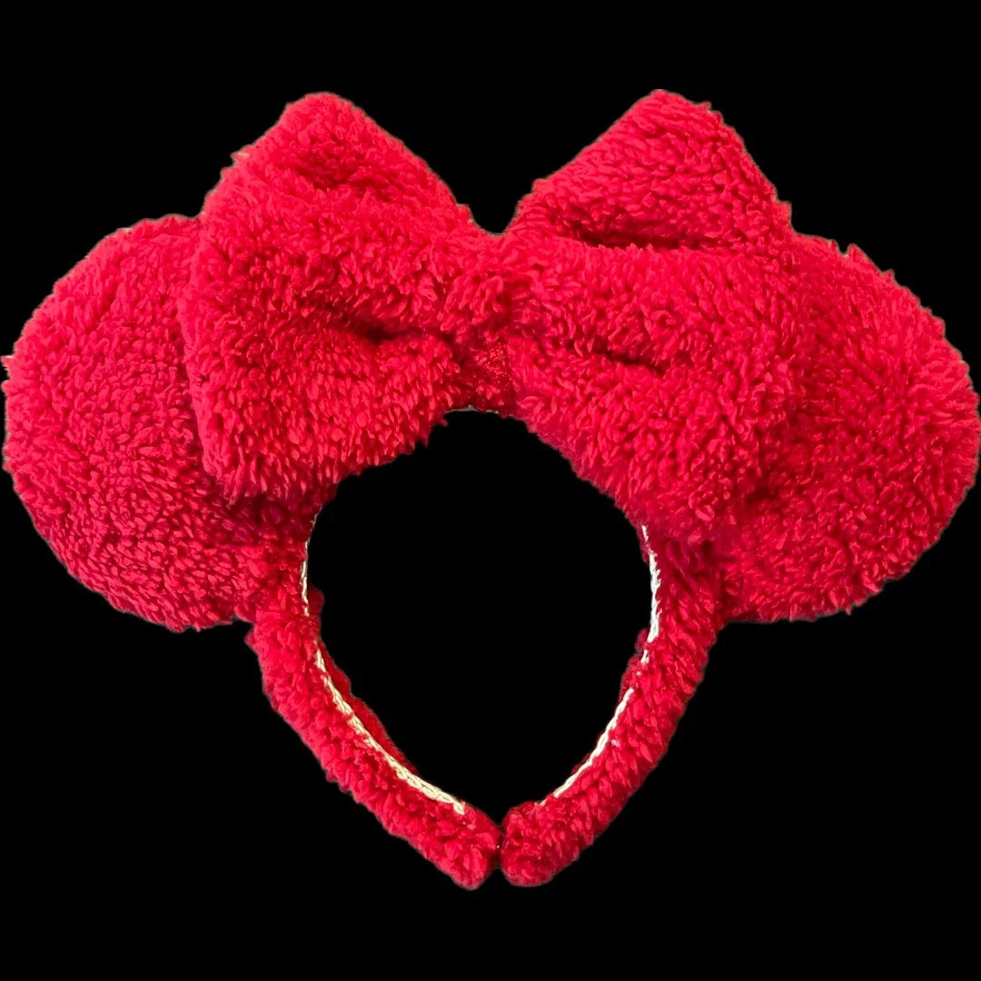 Red Minky Sherpa Minnie Mickey Mouse Ears, Christmas, Holiday, Valentines Day - Etsy | Etsy (US)