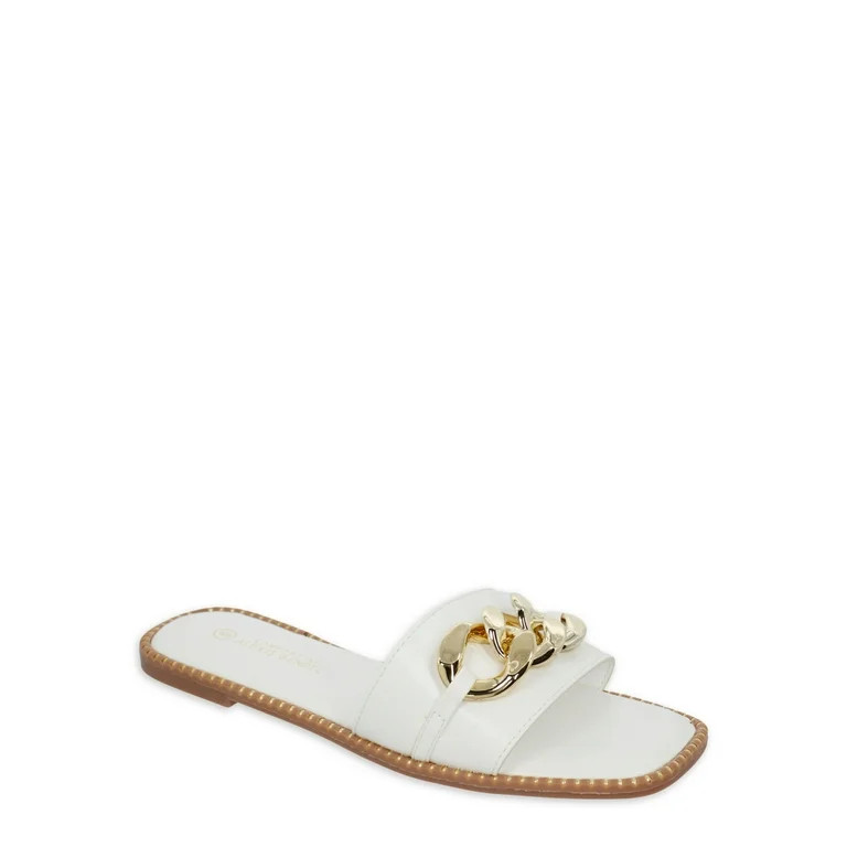 Alexis Bendel Women's Hardware Slide Flat Sandals, Sizes 6-11 | Walmart (US)