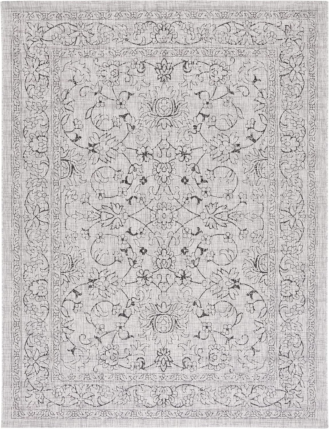 SAFAVIEH Courtyard Collection Area Rug - 9' x 12', Grey & Black, Non-Shedding & Easy Care, Indoor... | Amazon (US)