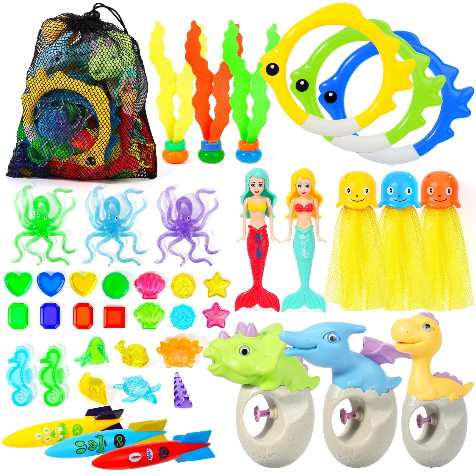 Hatisan 43 Pack Pool Toys , Diving Toys for Kids Pool Games, Water Toys Swim Learning and Develop... | Walmart (US)