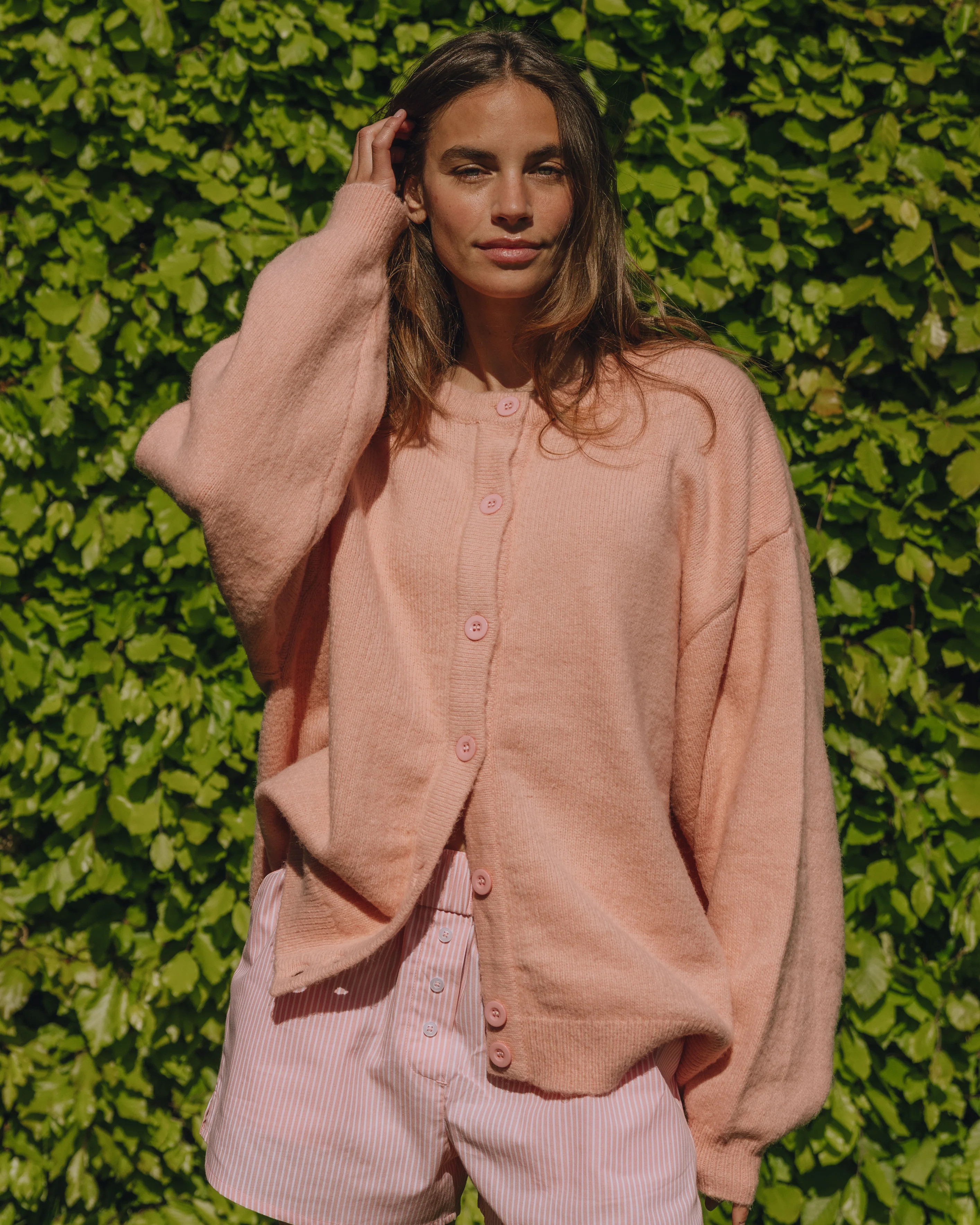 Oversized Button Up Sweater - Dusty Rose | Daily Drills