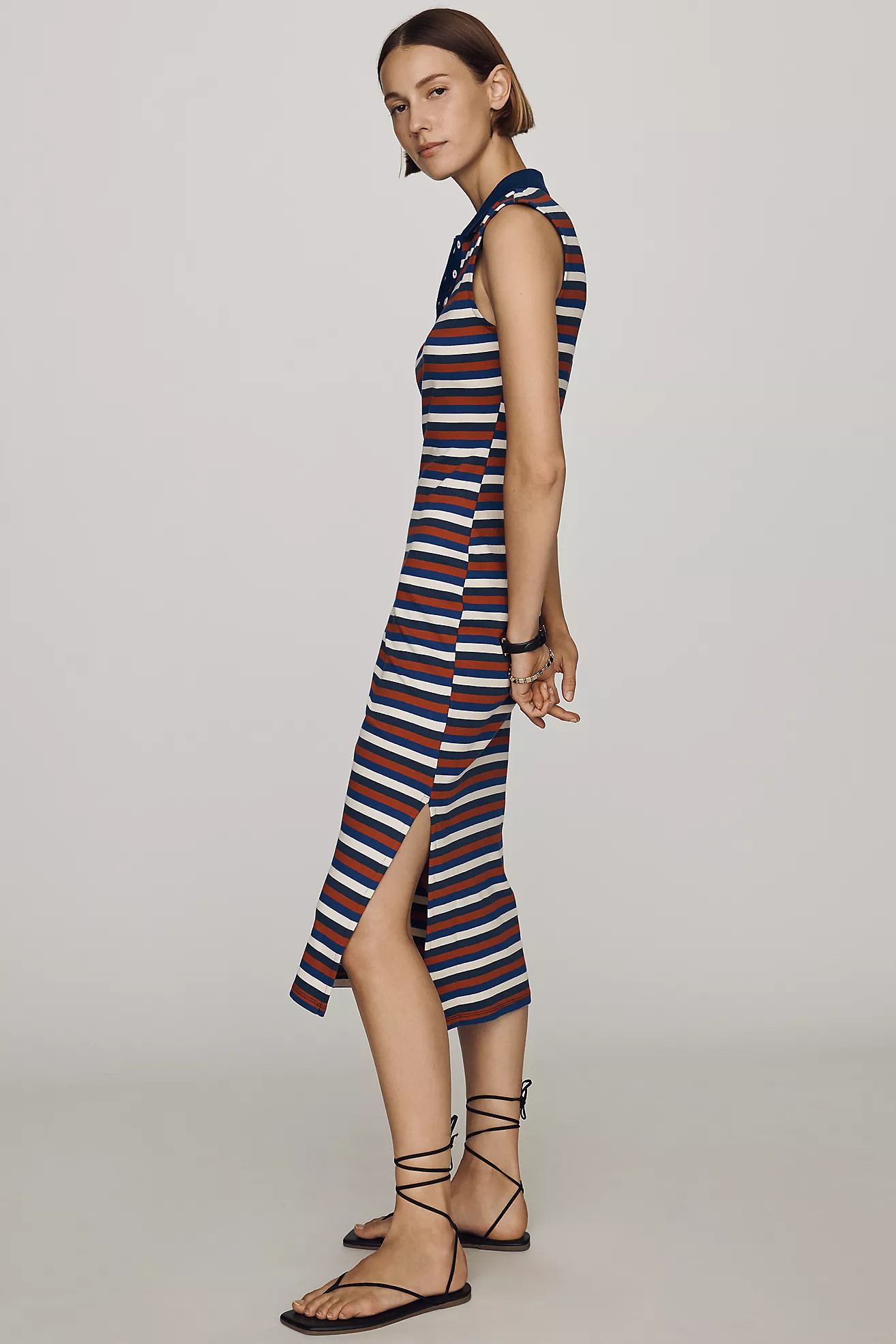 Maeve Sleeveless Knit Polo Midi Dress | Anthropologie (US)