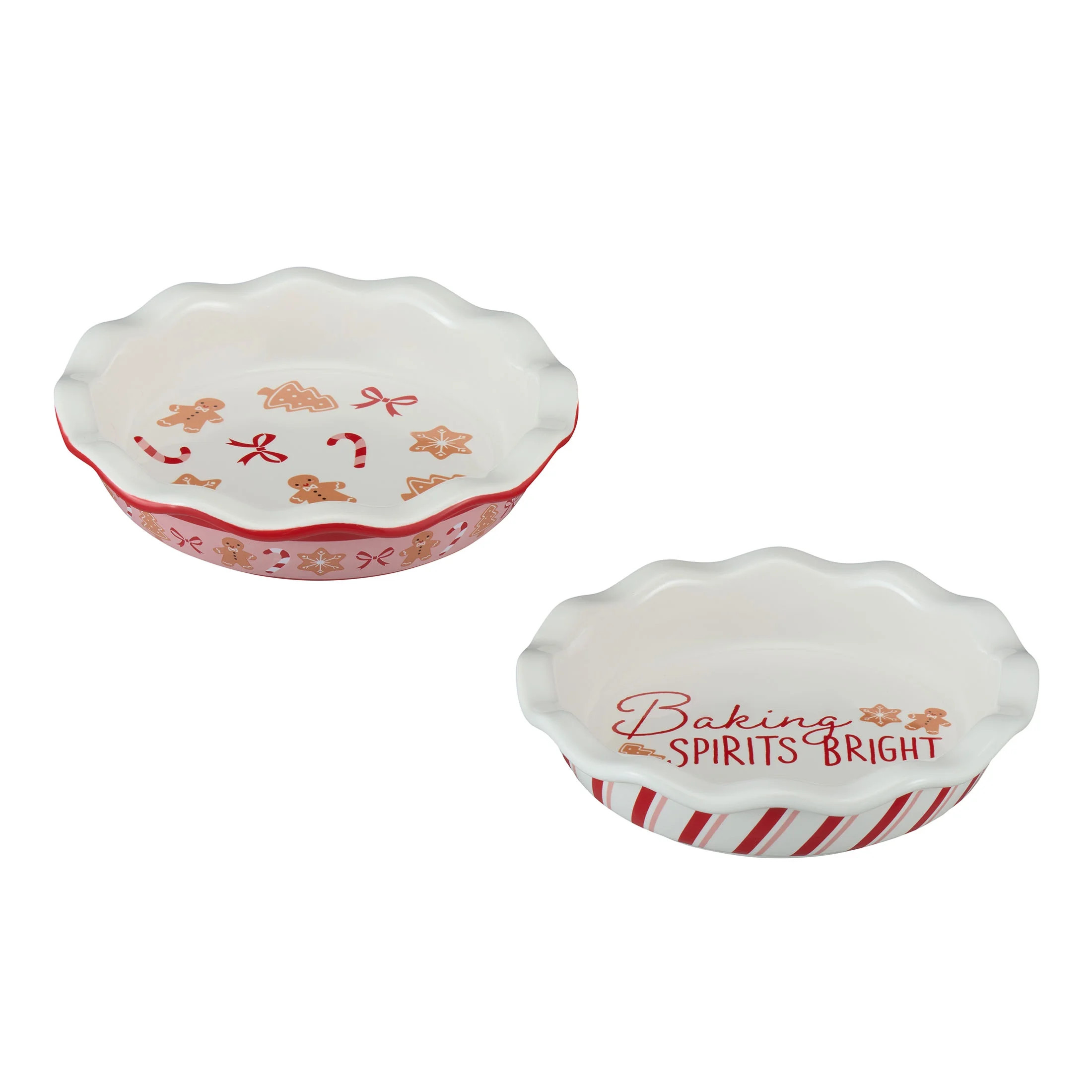 Holiday Time Stripes & Gingerbread 5.5" Glazed Stoneware Bake & Serve Mini Pie Dish, Multicolor (... | Walmart (US)
