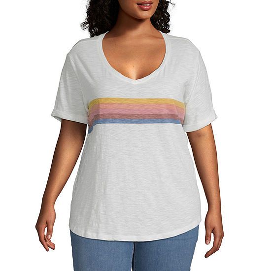 a.n.a-Plus Womens V Neck Short Sleeve T-Shirt | JCPenney