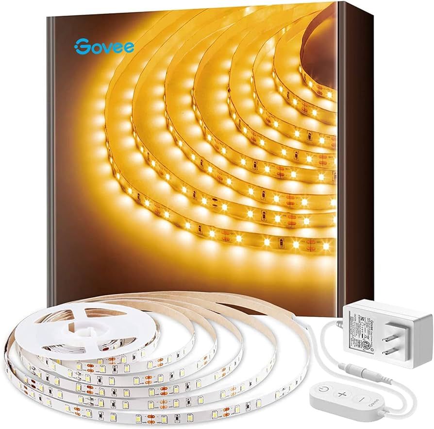 Govee Warm White LED Strip Lights, Bright 300 LEDs, 3000K Dimmable Light Strip 16.4ft with Contro... | Amazon (US)