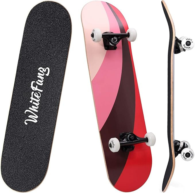WhiteFang Skateboards for Beginners, Complete Skateboard 31 x 7.88, 7 Layer Canadian Maple Double... | Amazon (US)