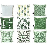 Green Pillow Covers Decorative Throw Pillows Cushions Pine Tan Brown White Slub Canvas Couch Bedroom Mix & Match Various Sizes | Etsy (US)