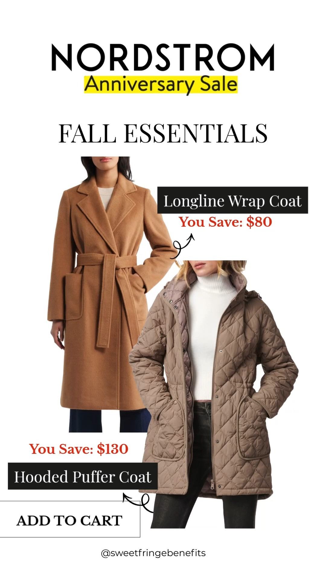 Outerwear is one of the smartest purchases during the Nordstrom Anniversary Sale, and these two coats are timeless investments. 

Whether you love a polished wrap coat or a cozy quilted puffer, you'll wear these staples for years to come.

💡 LTK MADE EASY
❤️ Heart = Support my posts!
🔖 Save = Get sale & restock alerts
📋 Lists = Keep favorites organized
📲 Share = Send lists and products to a friend. Hello, Christmas List!
💬 Comment = Ask me anything about sizing or styling. :-) 

 #LTKootd #LTKOver40 #LTKSaleAlert