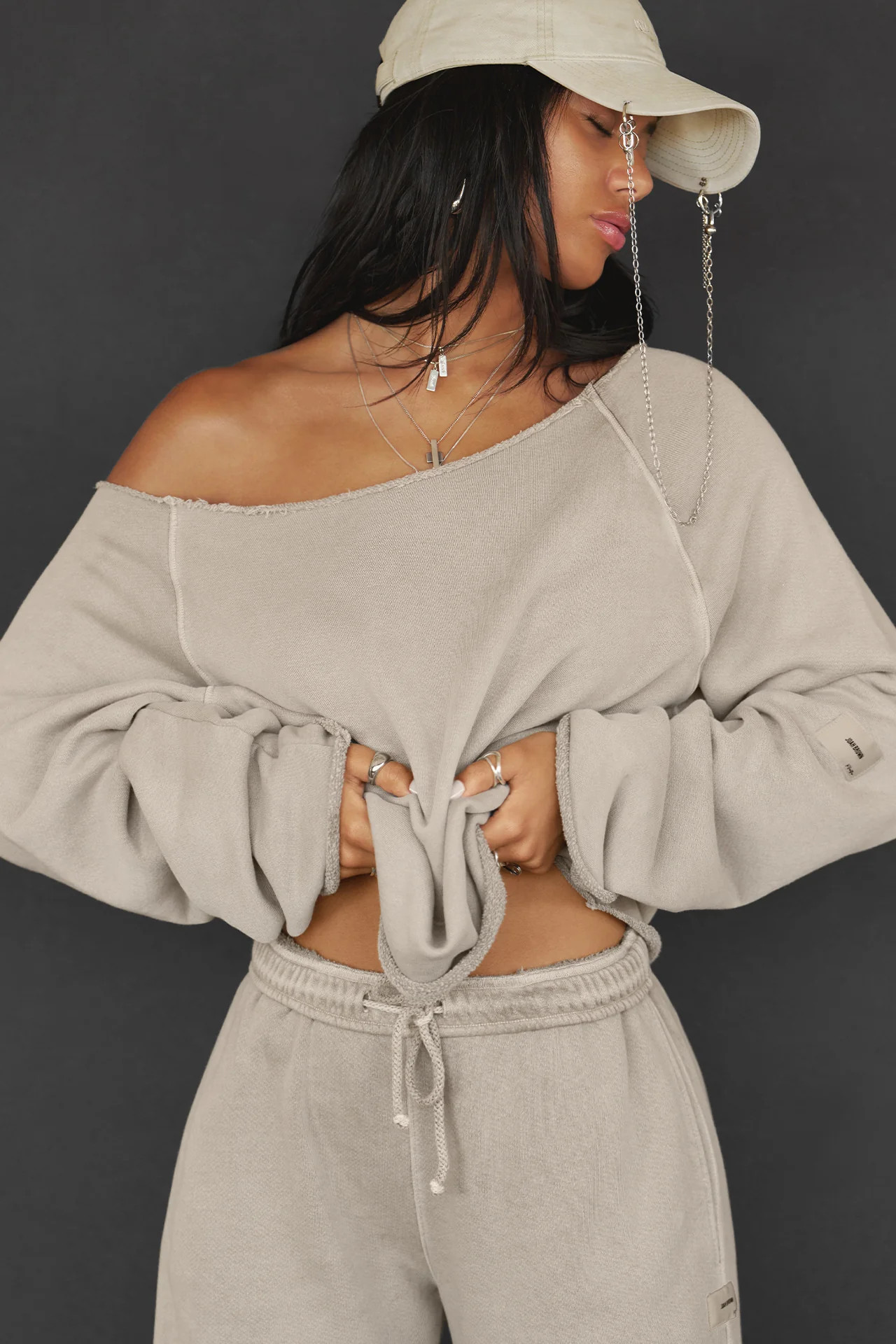 Slouchy Pullover Sweatshirt - Sand French Terry | Joah Brown