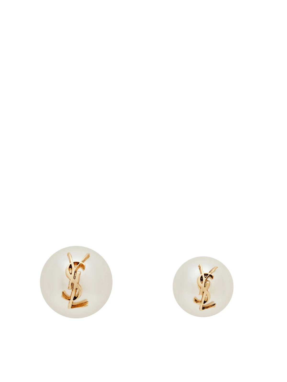 Saint Laurent Cassandre Detailed Round Earrings | Cettire Global