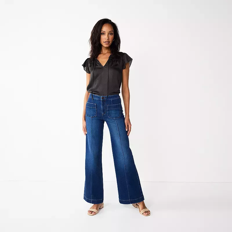 LC Lauren Conrad, Pants & Jumpsuits, New Lc Lauren Conrad Large Tall  Womens Black Waffle High Rise Jogger Pants