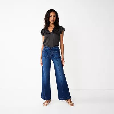 Women's LC Lauren Conrad Super High-Waisted Trouser Jeans | Kohl's