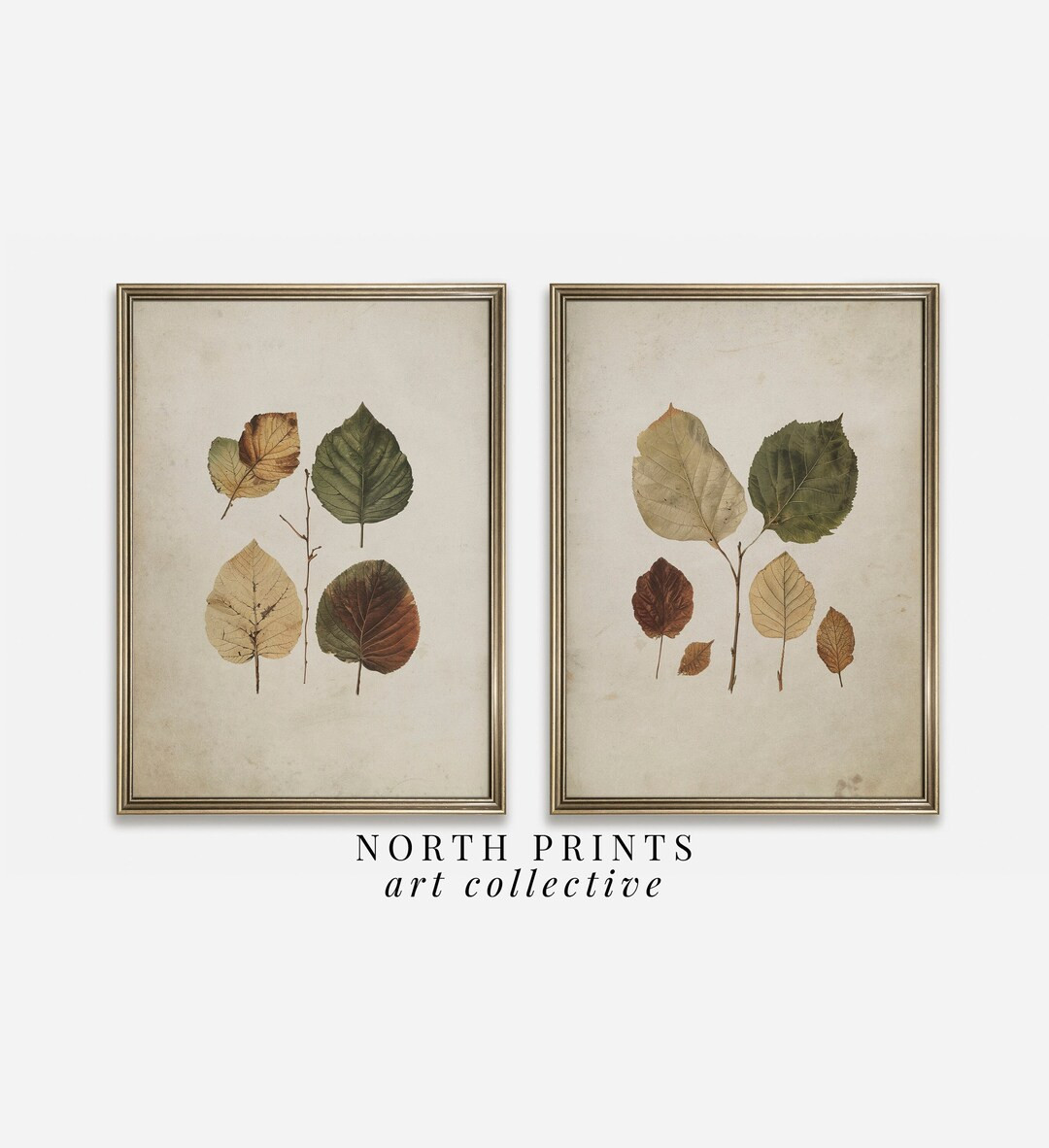 PRINTABLE Autumn Wall Art Leaves Set of Two | Rustic Cozy Fall Cabin Decor PRINTABLE Downloadable... | Etsy (US)