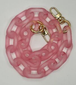 Frosted acrylic pink chunky chain link strap, gold hardware  | eBay | eBay CA