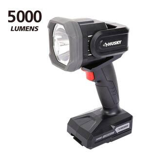 5000 Lumen Hybrid Power Swivel Rechargeable Spotlight | The Home Depot
