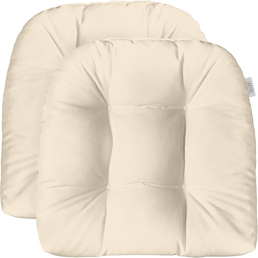 RSH Décor: Set of 2 Indoor Outdoor Tufted U-Shape Wicker Patio Chair Seat Cushions | All Weather... | Amazon (US)
