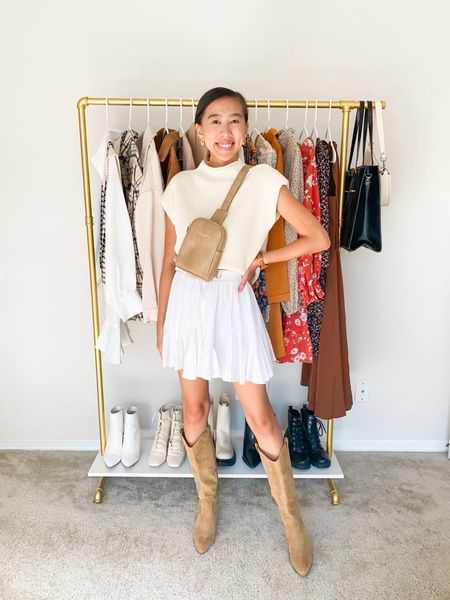 Top (small), skirt (small), western boots, cowboy boots, white skirt, fall fashion, fall outfit, fall style, amazon look 

#LTKunder50 #LTKstyletip #LTKSeasonal