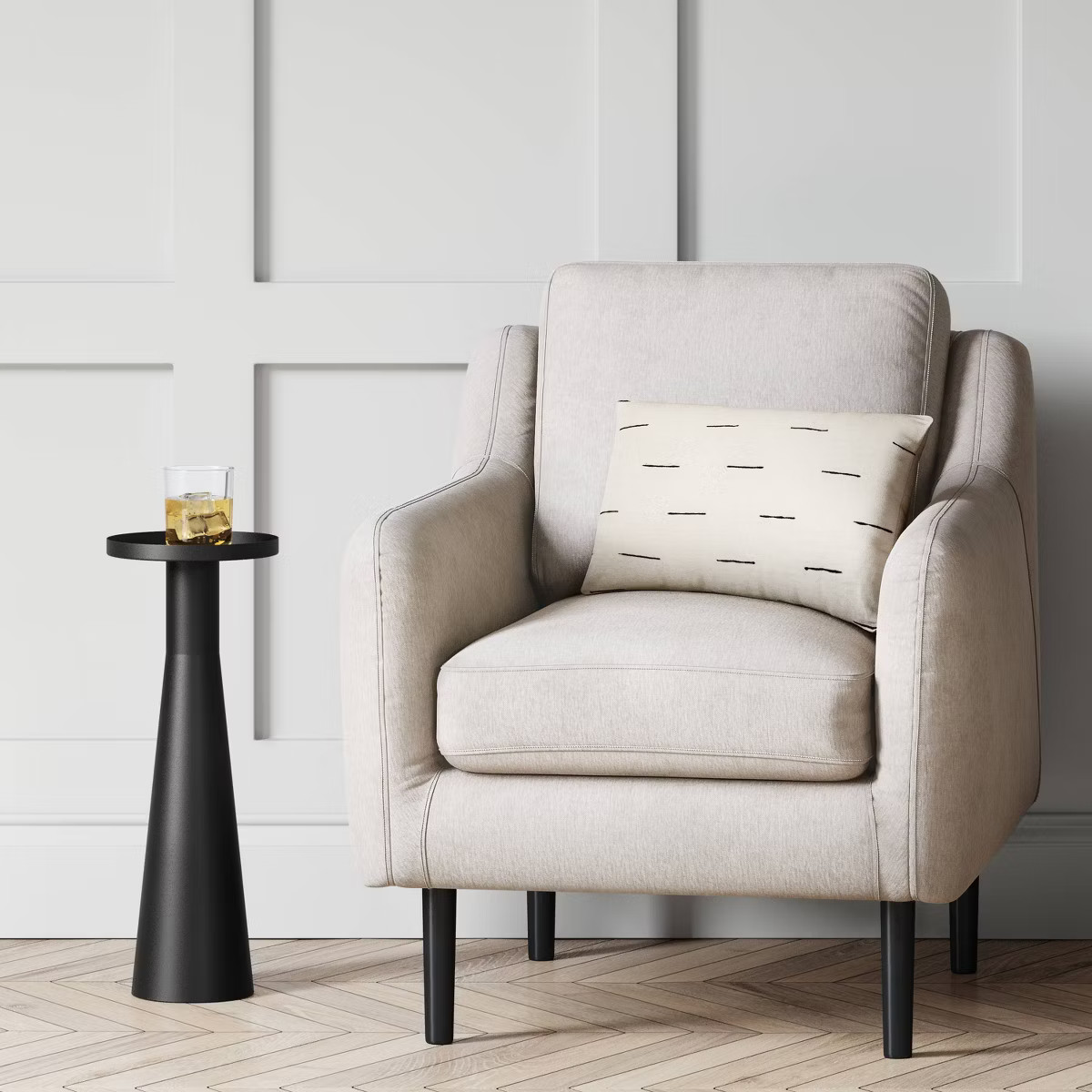 Alester Round Smooth Metal Drink Table Black - Threshold™ | Target