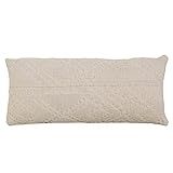 Creative Co-Op Woven Cotton Jacquard Lumbar, Natural Pillows, 36" L x 16" W x 1" H | Amazon (US)