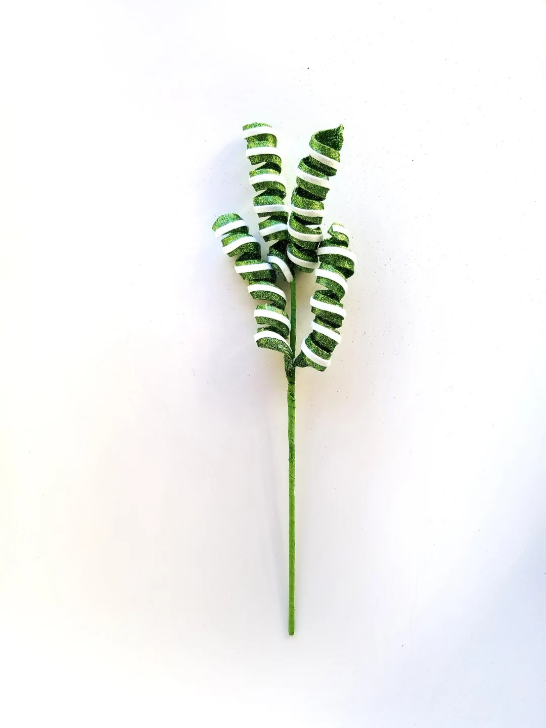 Green Glitter Curl Wired Pick Spray Stem, Christmas Wreath Pick Stem, St Patricks Wreath Pick Ste... | Etsy (US)