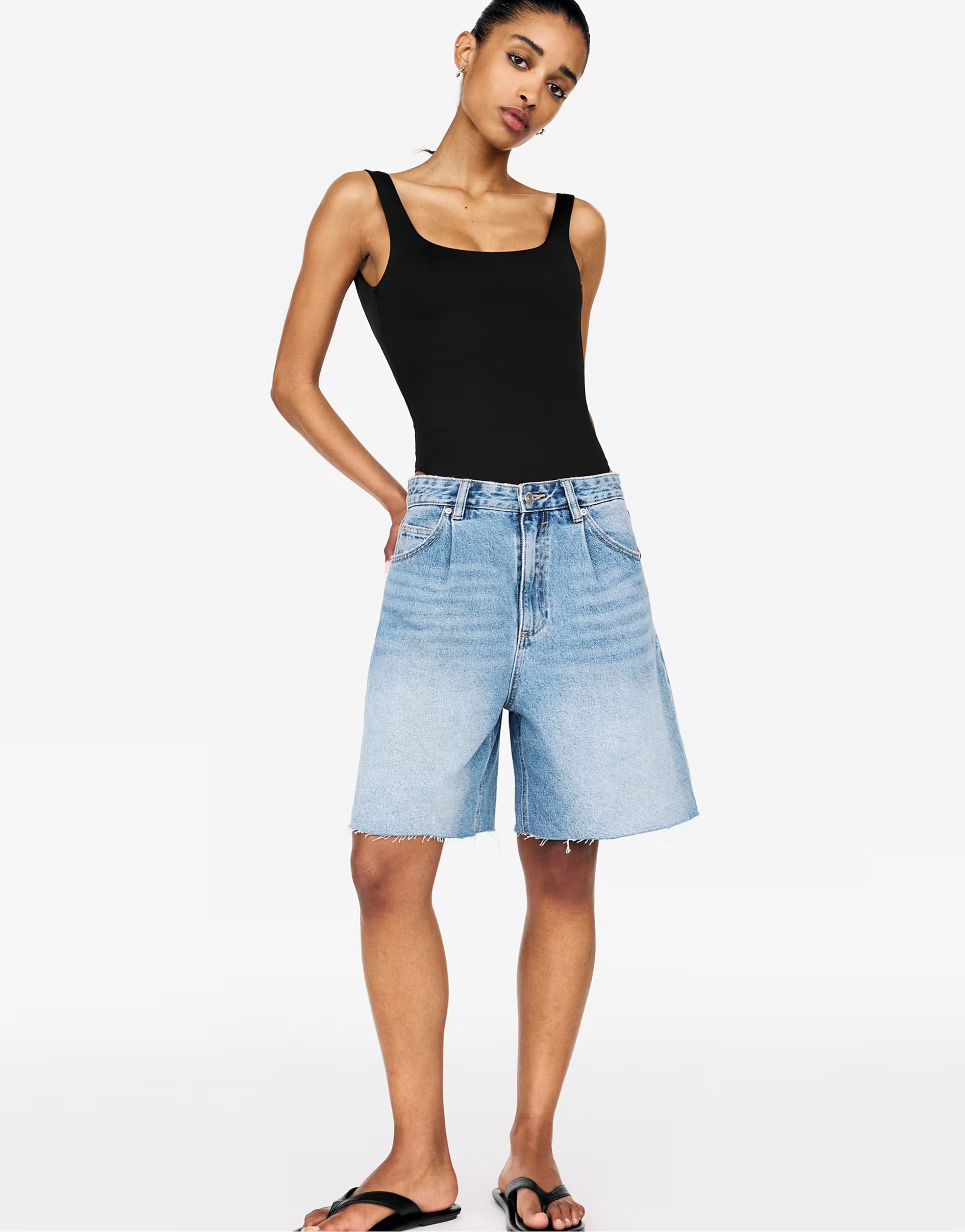 Pull&Bear strappy polyamide bodysuit in black | ASOS (Global)