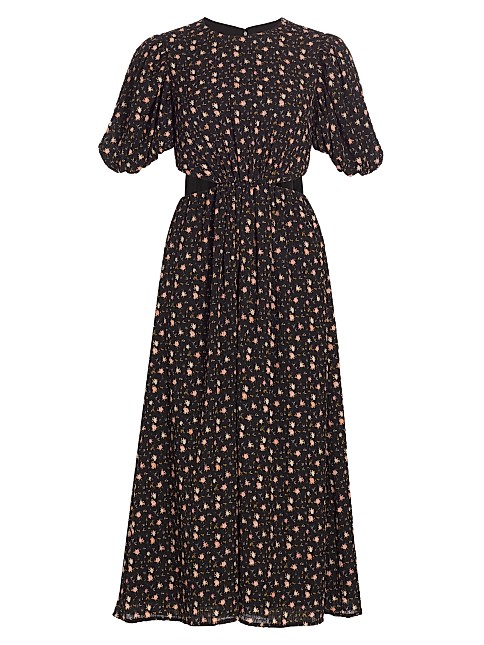 Wayf Marcela Floral Cut-Out Midi-Dress | Saks Fifth Avenue