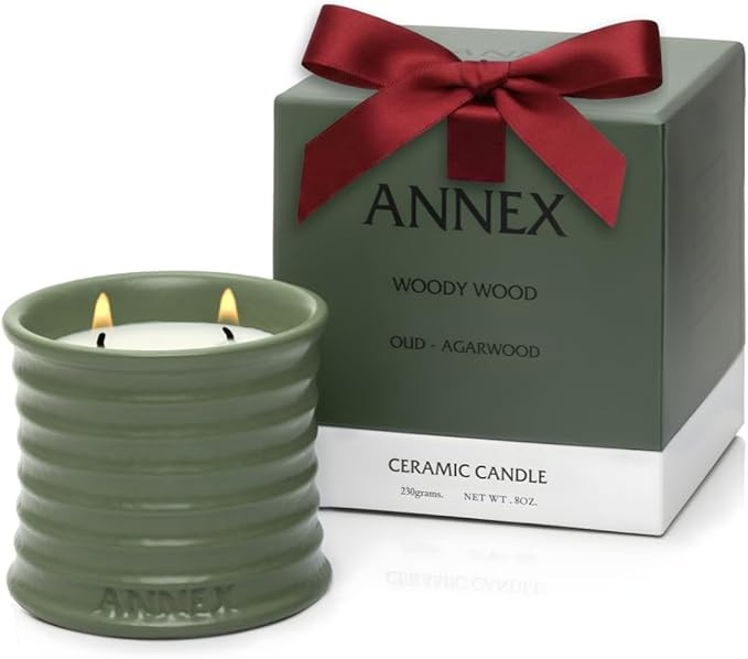 Annex Oud & Agarwood Luxury Scented Candle - Handmade Ceramic Jar - 50hr Clean Burn, Non-Toxic So... | Amazon (US)