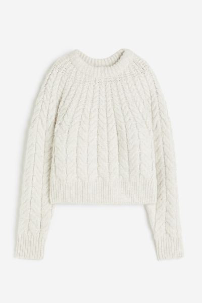 Cable-knit jumper - Cream - Ladies | H&M GB | H&M (UK, MY, IN, SG, PH, TW, HK)