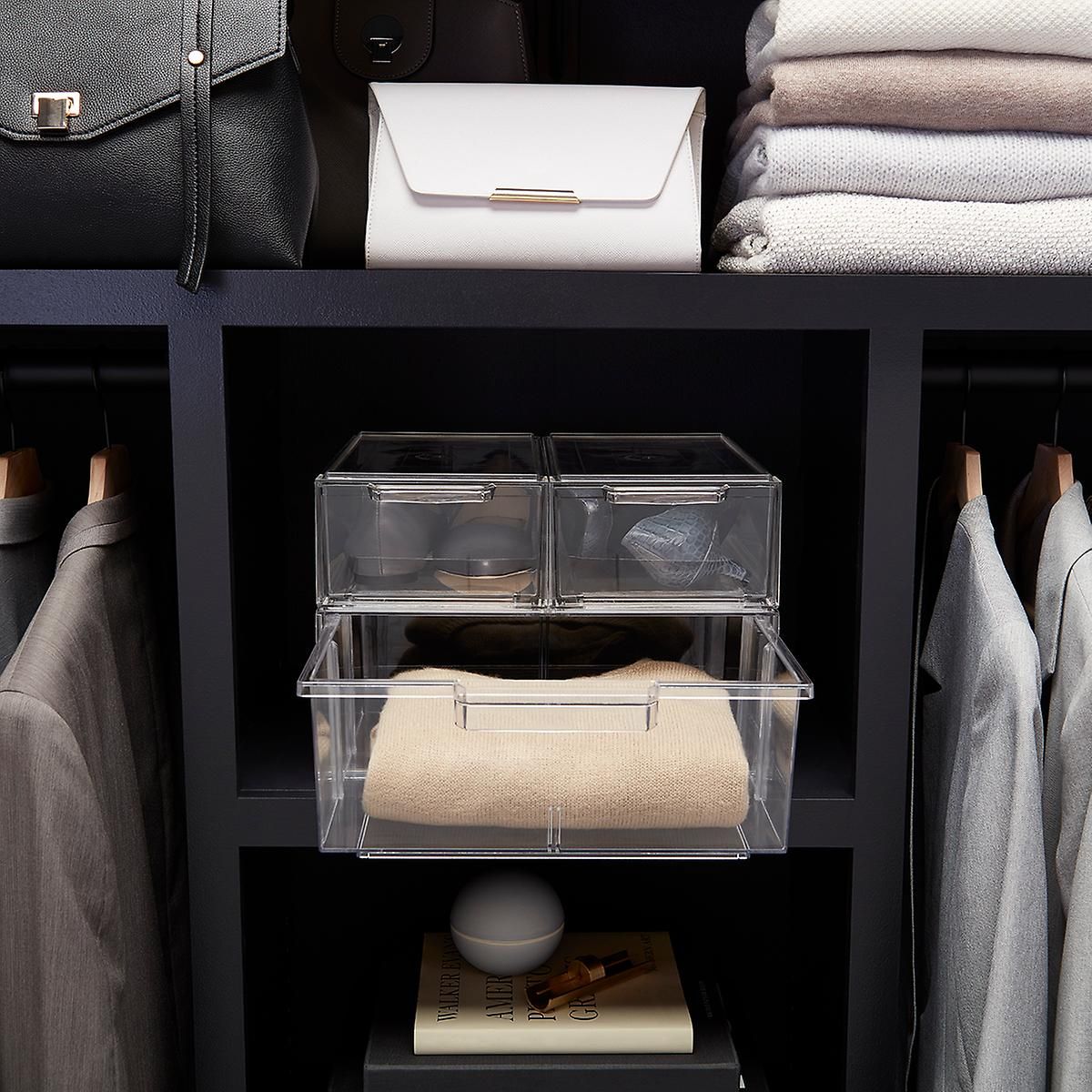 Clear Stackable Shirt & Accessory Drawer | The Container Store