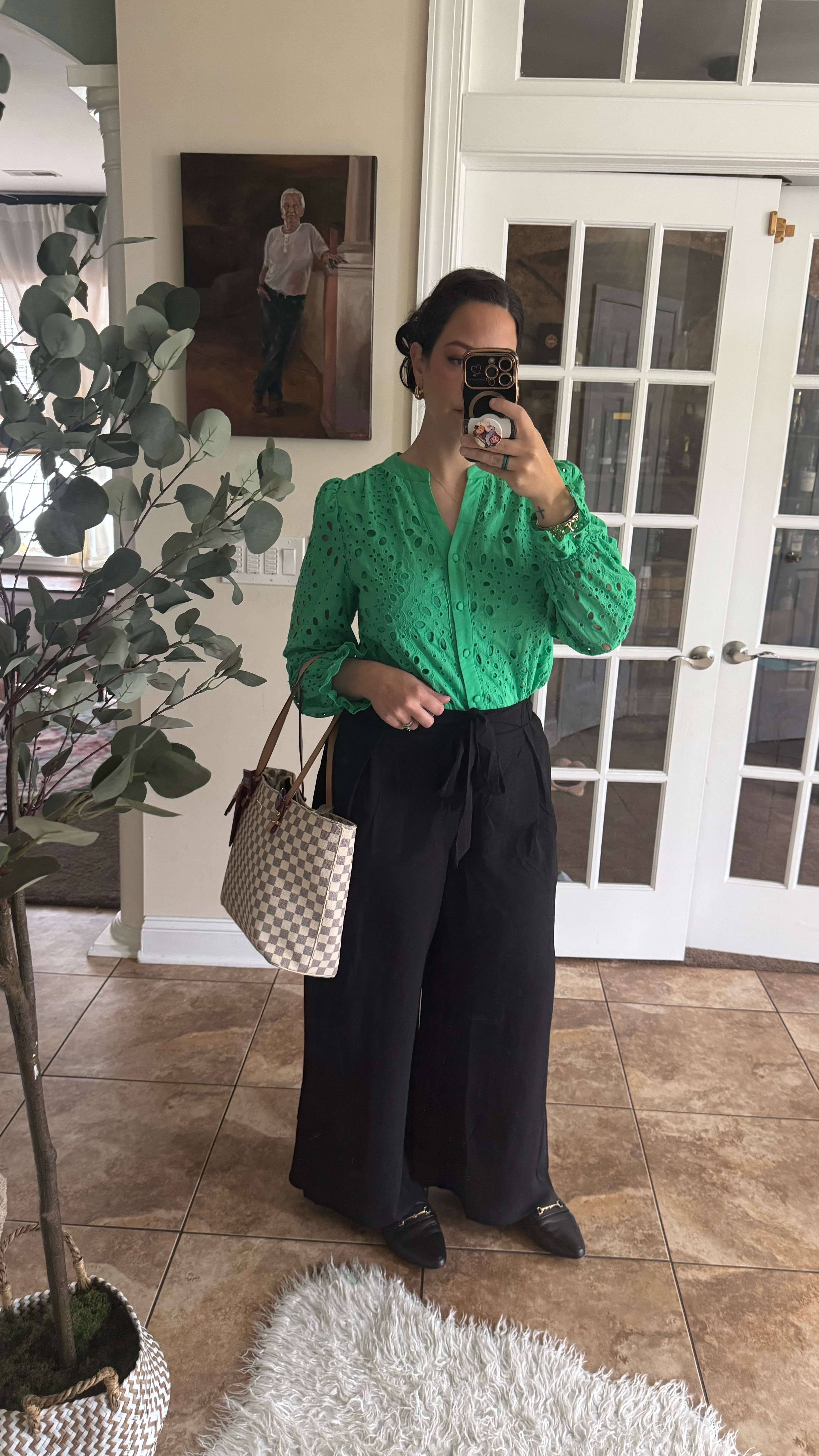 Work fit with pop of green.

#LTKSeasonal #LTKStyleTip #LTKMidsize