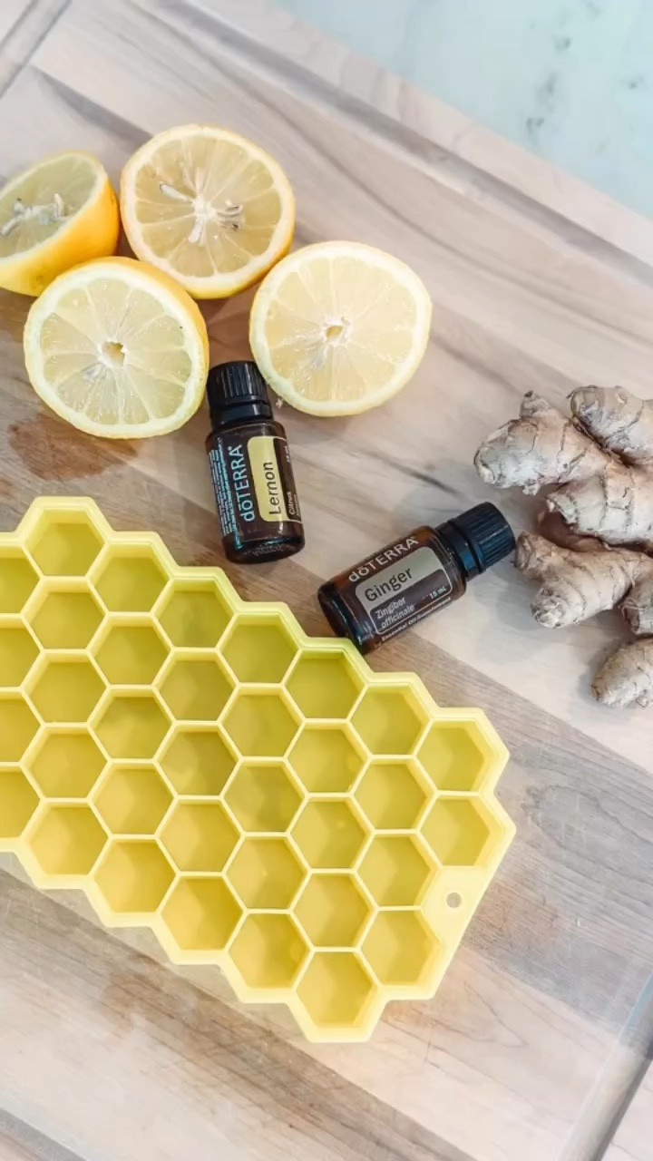 Lemon 🍋 Ginger Ice Cubes 🧊 
✨Squeeze fresh lemon
✨Cut fresh ginger 
✨Add 1 cup of water to a blender, lemon juice, ginger pieces, 4 drops of doterra’s Lemon oil & 4 drops of Doterra’s Ginger oil- Blend! 
✨Pour mixture into ice cube tray
✨Put in the freezer 
✨Add to your water 

Great for digestion, your immune system, nausea & inflammation.  Enjoy 🍋

#LTKhome #LTKfamily #LTKfit