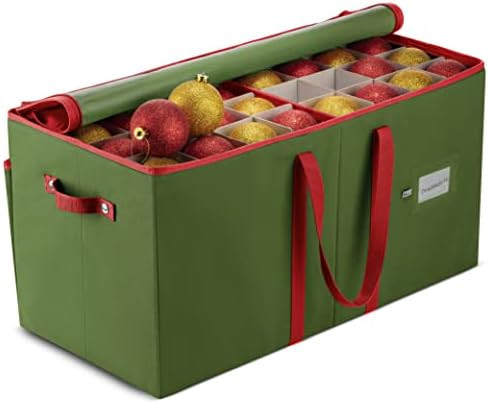 Large Christmas Ornament Storage Box with Dual Zipper Closure - Box Contributes Slots for 128 Hol... | Amazon (US)