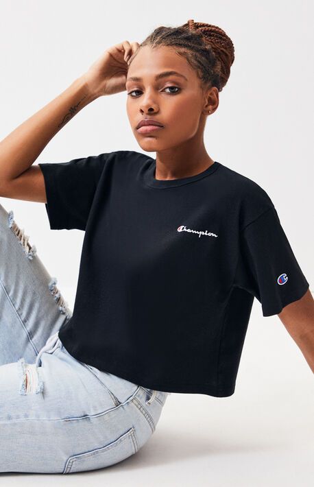 Champion Repeat Logo Cropped T-Shirt | PacSun