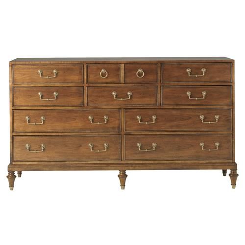 Hickory White Rustic Lodge Brown Maple Wood 11 Drawer Double Dresser | Kathy Kuo Home