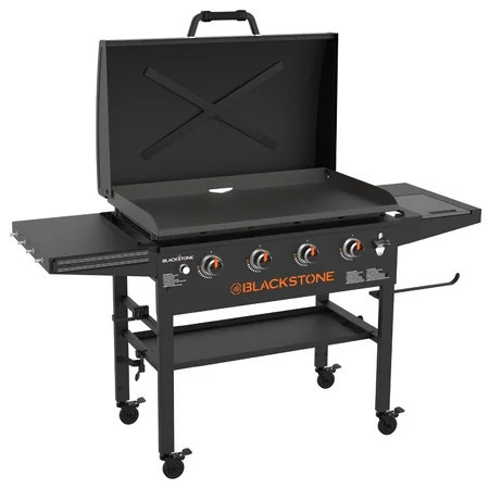 Blackstone Original 4-Burner 36" Natural Gas Omnivore Outdoor Griddle with Hood and Folding Side Shelves | Walmart (US)