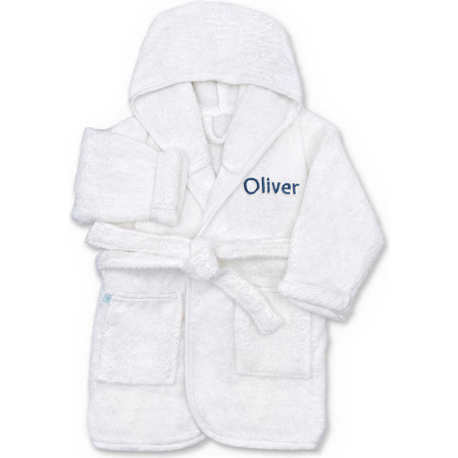 Personalized Bathrobe, Blue | Maisonette