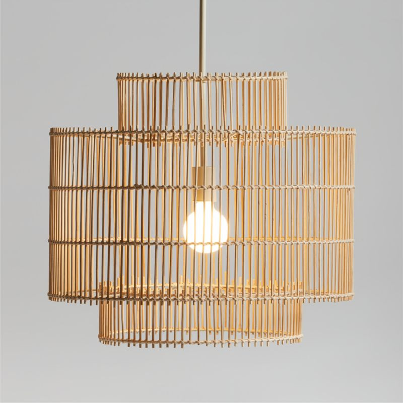 Noon Small Natural Wicker Pendant Light by Leanne Ford + Reviews | Crate & Barrel | Crate & Barrel