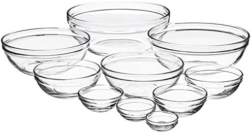 Anchor Hocking Glass Mixing Bowls, Mixed, Set of 10 | Amazon (US)