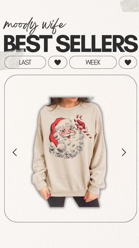 Moody Wife Blogs Best Sellers of the Week • This Santa face pullover was a best seller this past week! This crewneck can easily be worn with black high waisted leggings and slip on shoes or slippers for a comfortable and cozy outfit this holiday season. 

#bestsellers #topfinds #MustHaves #BestSellerAlert #PopularPicks #TrendingNow #amazon #amazonfashion #santaoutfit #christmasoutfit 

#LTKfindsunder50 #LTKGiftGuide #LTKHoliday