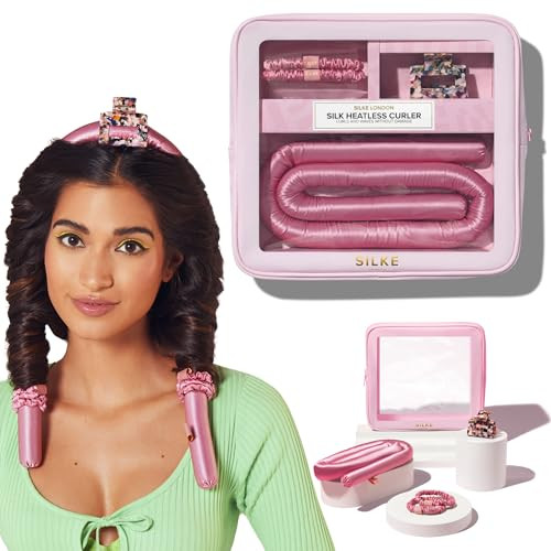 SILKE Heatless Hair Curlers | 100% Luxurious Heatless Curls Headband | Silk Heatless Curlers to Sleep In | No Heat Curlers for Overnight Curls | Heatless Curling Set | Big Bounce, No Effort (Pink) | Amazon (US)